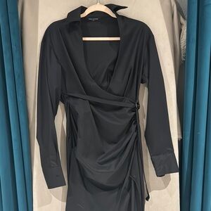 Naked Wardrobe Black Wrap Dress